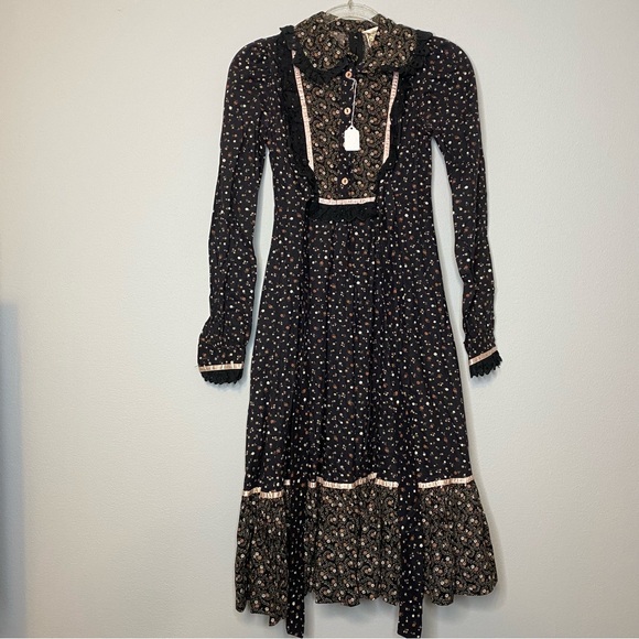 70s Gunne Sax by Jessica Cottage Core Western Dress 3 Vintage - Picture 11 of 11